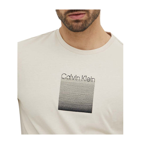 CALVIN KLEIN T-shirt T-shirt Uomo Ombre Logo Panna - Francavilla Moda